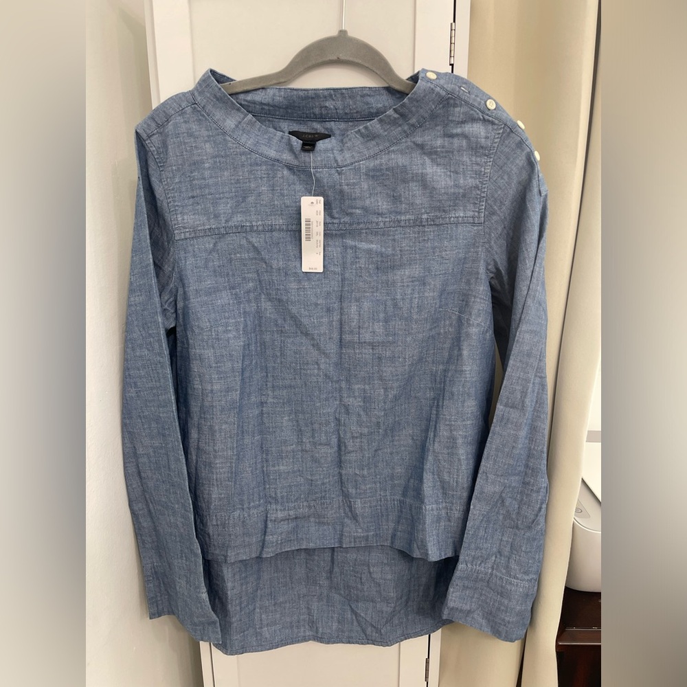 JCrew Blue Long Sleeve Top, Size